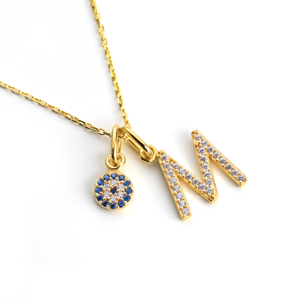 Glam Nazar Necklace with Charm Gold